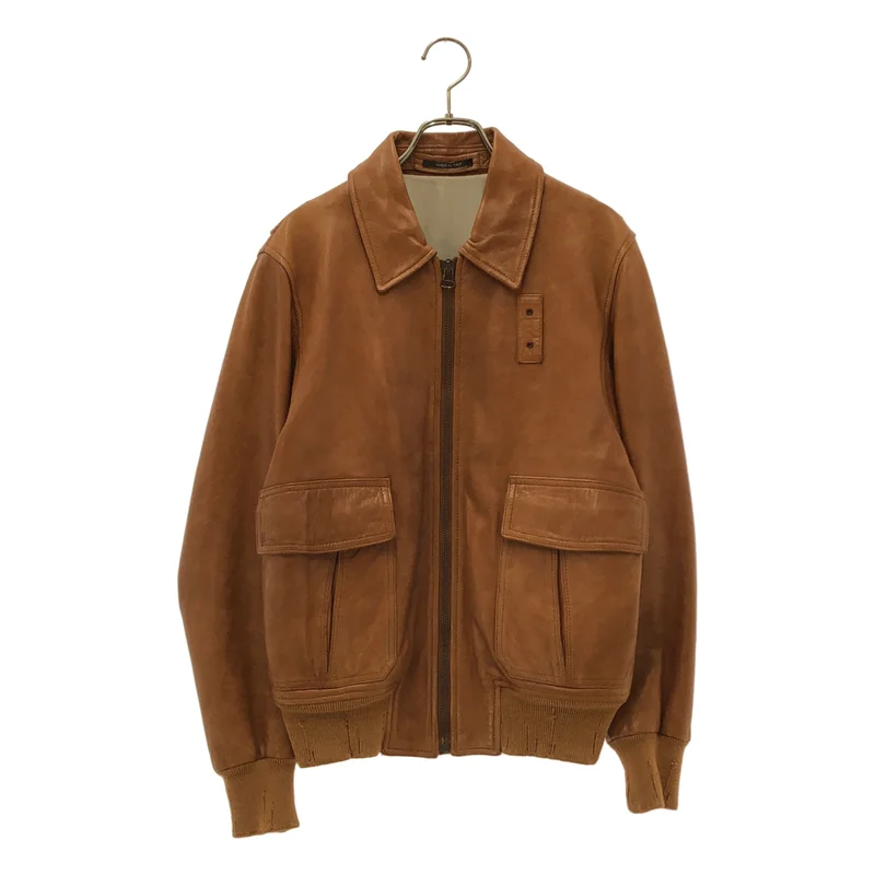 Maison Martin Margiela / メゾンマルタンマルジェラ | 2013SS | ラムレザー ダメージ加工 A-2 フライトジャケット | 44 | メンズ
