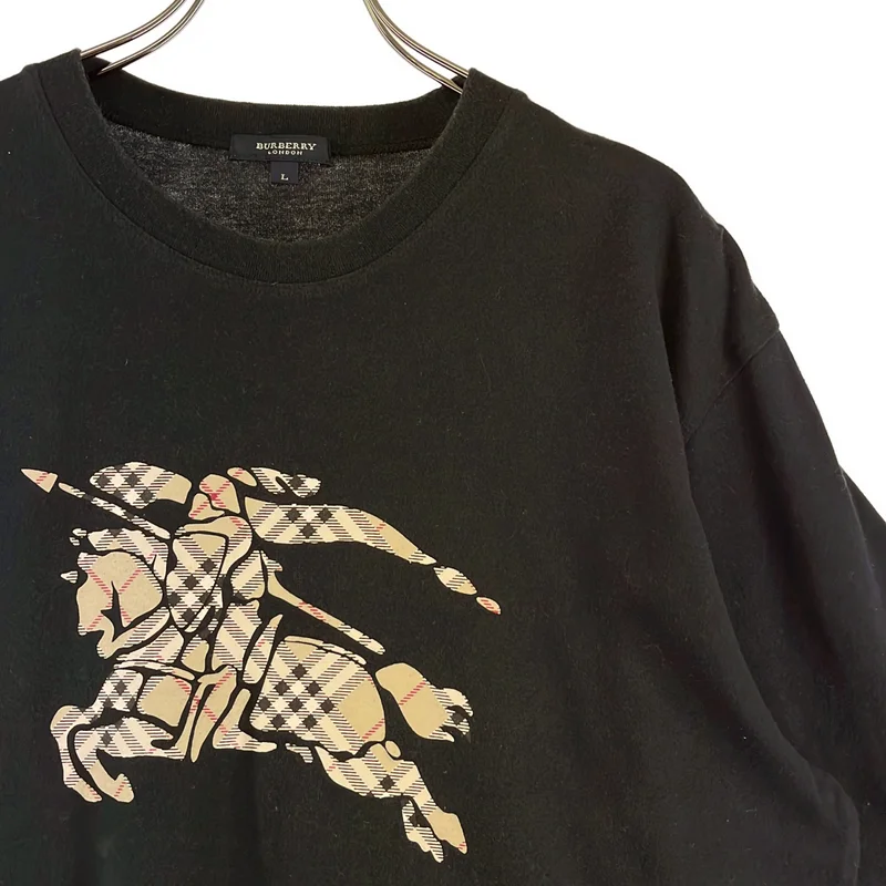 Burberry / バーバリー | ノバチェックロゴ プリント Tシャツ カットソー | L | レディース