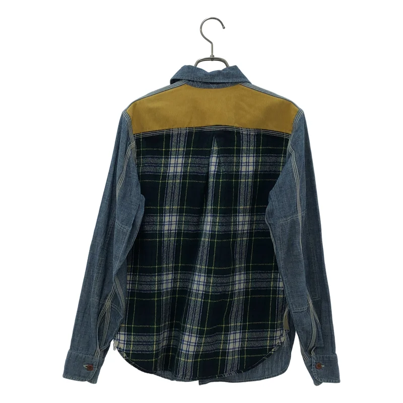 JUNYAWATANABE COMMEdesGARCONS MAN / ジュンヤワタナベマン | 2014AW | バックチェック コーデュロイ切り替え シャンブレーシャツ | XS | メンズ