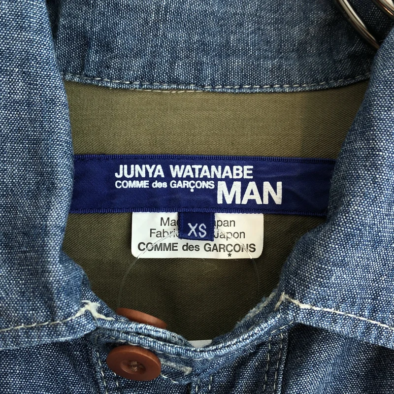 JUNYAWATANABE COMMEdesGARCONS MAN / ジュンヤワタナベマン | 2014AW | バックチェック コーデュロイ切り替え シャンブレーシャツ | XS | メンズ