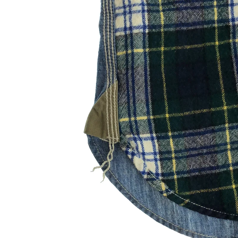 JUNYAWATANABE COMMEdesGARCONS MAN / ジュンヤワタナベマン | 2014AW | バックチェック コーデュロイ切り替え シャンブレーシャツ | XS | メンズ
