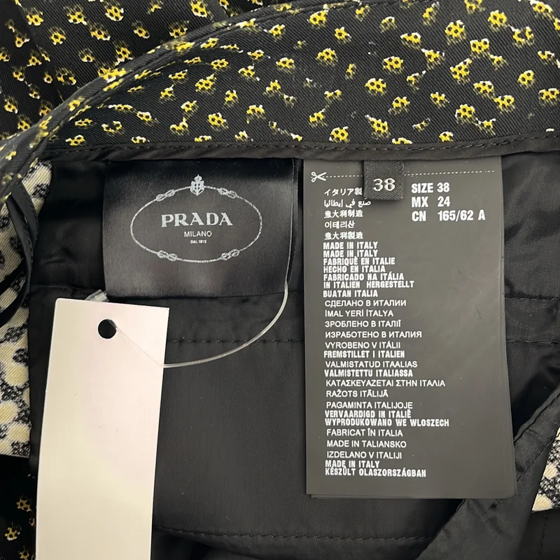 PRADA / プラダ | ウールギャバジン 総柄 テーパードスラックス | 38 | レディース