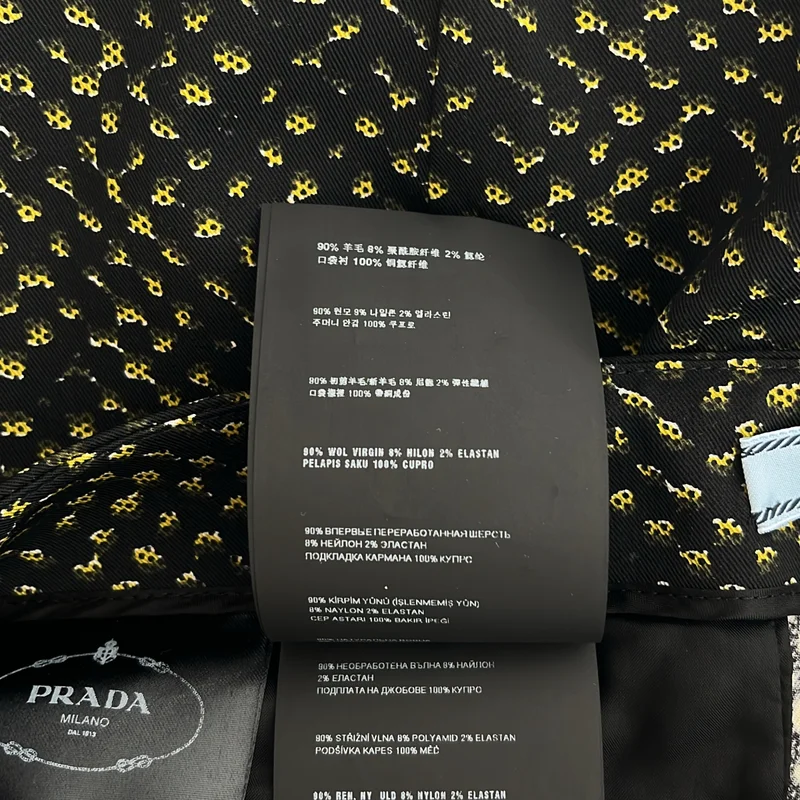 PRADA / プラダ | ウールギャバジン 総柄 テーパードスラックス | 38 | レディース