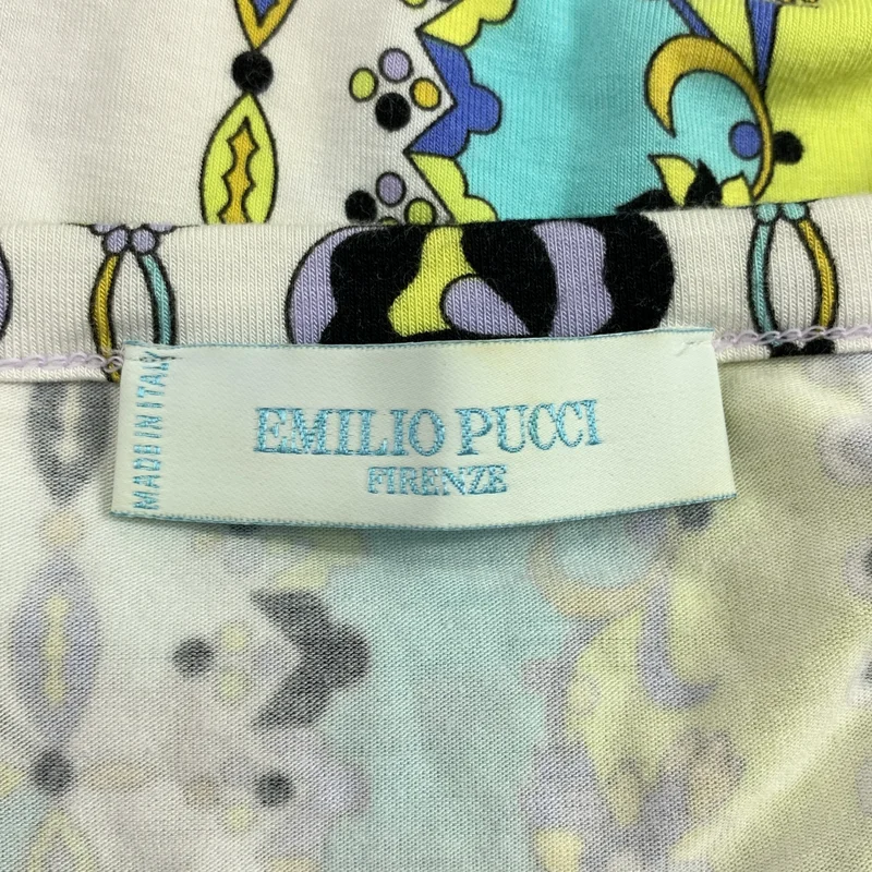 EMILIO PUCCI / エミリオプッチ | レーヨン 総柄 リボン カットソー | M | レディース