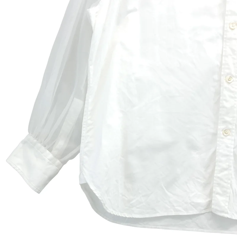 HYKE / ハイク | OXFORD SHEER SLEEVE SHIRT / コットン オックスフォード シアースリーブシャツ | 1 | レディース