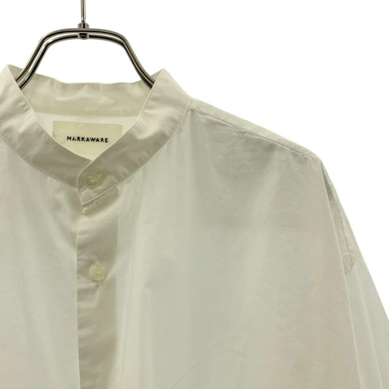 MARKAWARE / マーカウェア | COMFORT FIT BAND COLLAR SHIRT ORGANIC COTTON / ロゴボタン バンドカラー シャツ | 3 | メンズ