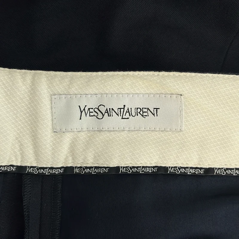 YVES SAINT LAURENT / イヴサンローラン | コットン タック ボタンフライ ハーフパンツ | 34 | メンズ