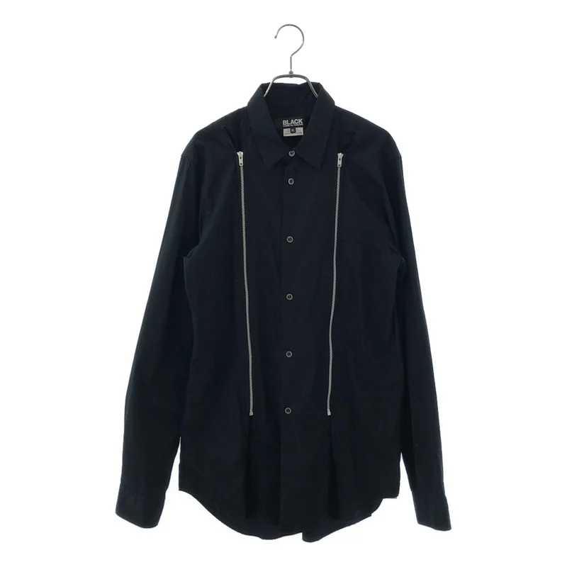 BLACK COMME des GARCONS / ブラックコムデギャルソン | 2019SS | コットン フロントジップ シャツ | XL | メンズ