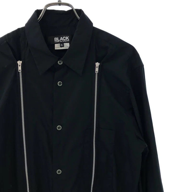BLACK COMME des GARCONS / ブラックコムデギャルソン | 2019SS | コットン フロントジップ シャツ | XL | メンズ