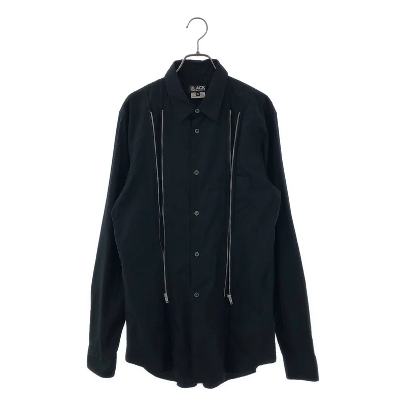 BLACK COMME des GARCONS / ブラックコムデギャルソン | 2019SS | コットン フロントジップ シャツ | XL | メンズ