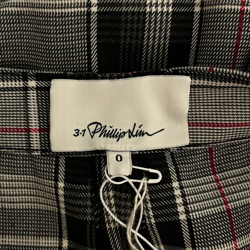 3.1 Phillip Lim / スリーワンフィリップリム | ウール混 チェック ベルテッドタックパンツ | 0 | レディース