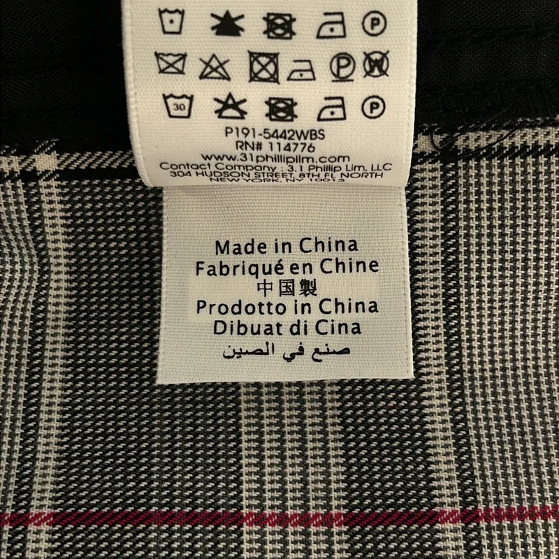 3.1 Phillip Lim / スリーワンフィリップリム | ウール混 チェック ベルテッドタックパンツ | 0 | レディース