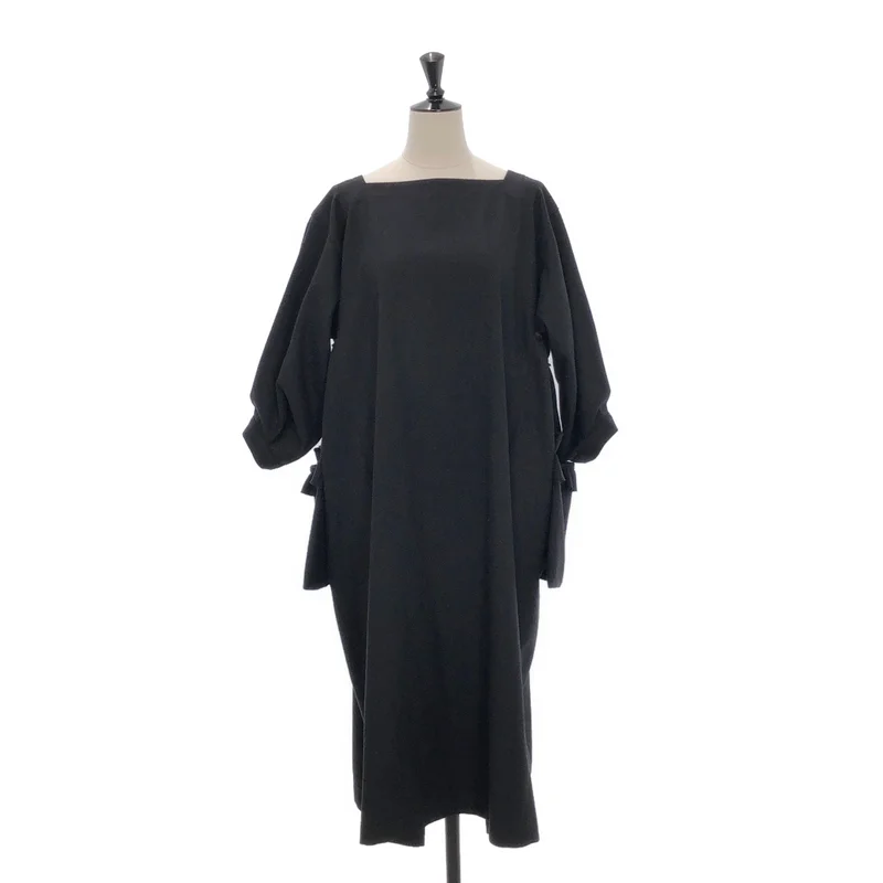 tricot COMME des GARCONS / トリココムデギャルソン | 2021AW | ウール フリルポケット 七分袖ギャザーワンピース | M | レディース