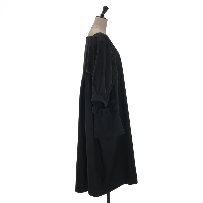 tricot COMME des GARCONS / トリココムデギャルソン | 2021AW | ウール フリルポケット 七分袖ギャザーワンピース | M | レディース