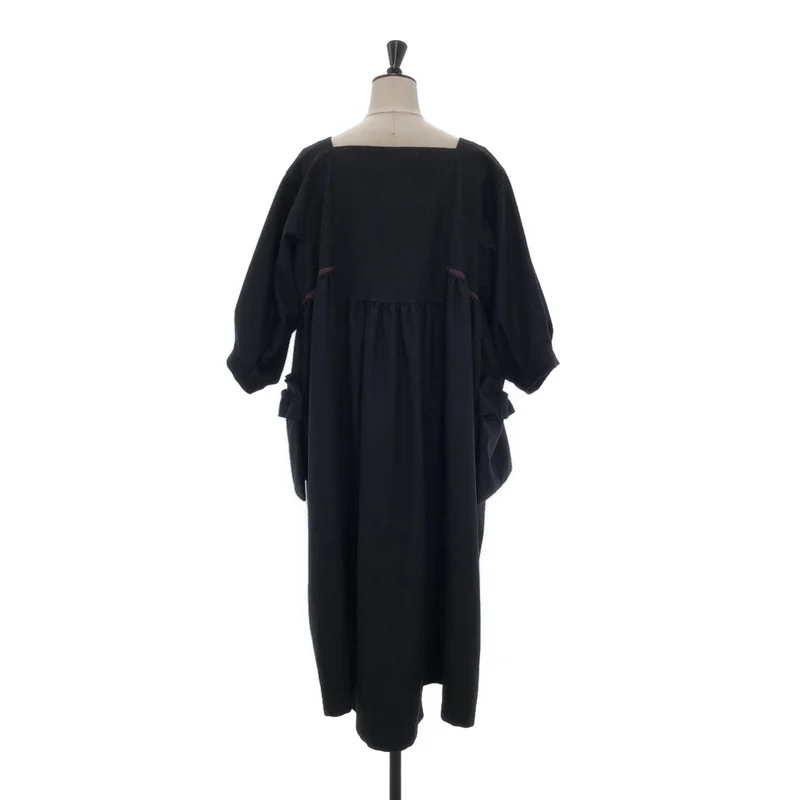 tricot COMME des GARCONS / トリココムデギャルソン | 2021AW | ウール フリルポケット 七分袖ギャザーワンピース | M | レディース
