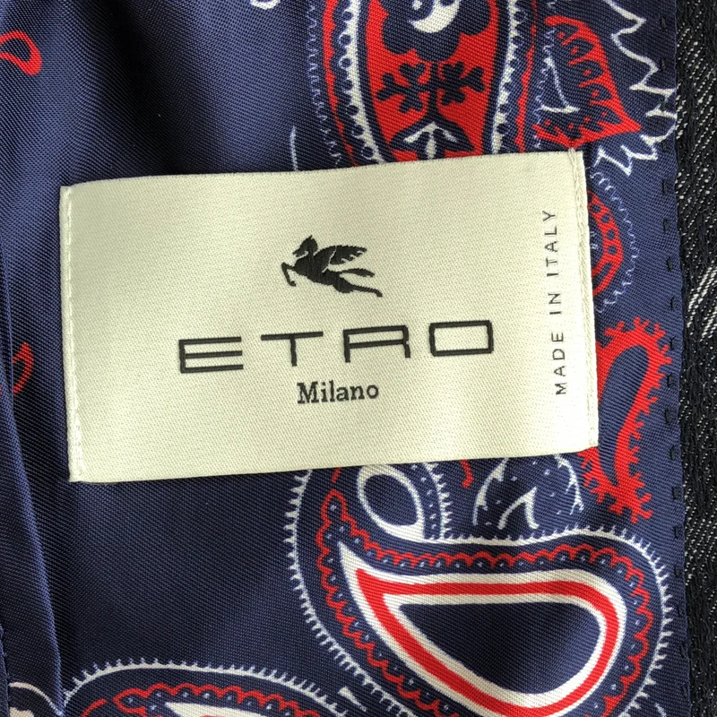 ETRO / エトロ | ペイズリー デニム テーラードジャケット | 46 | メンズ