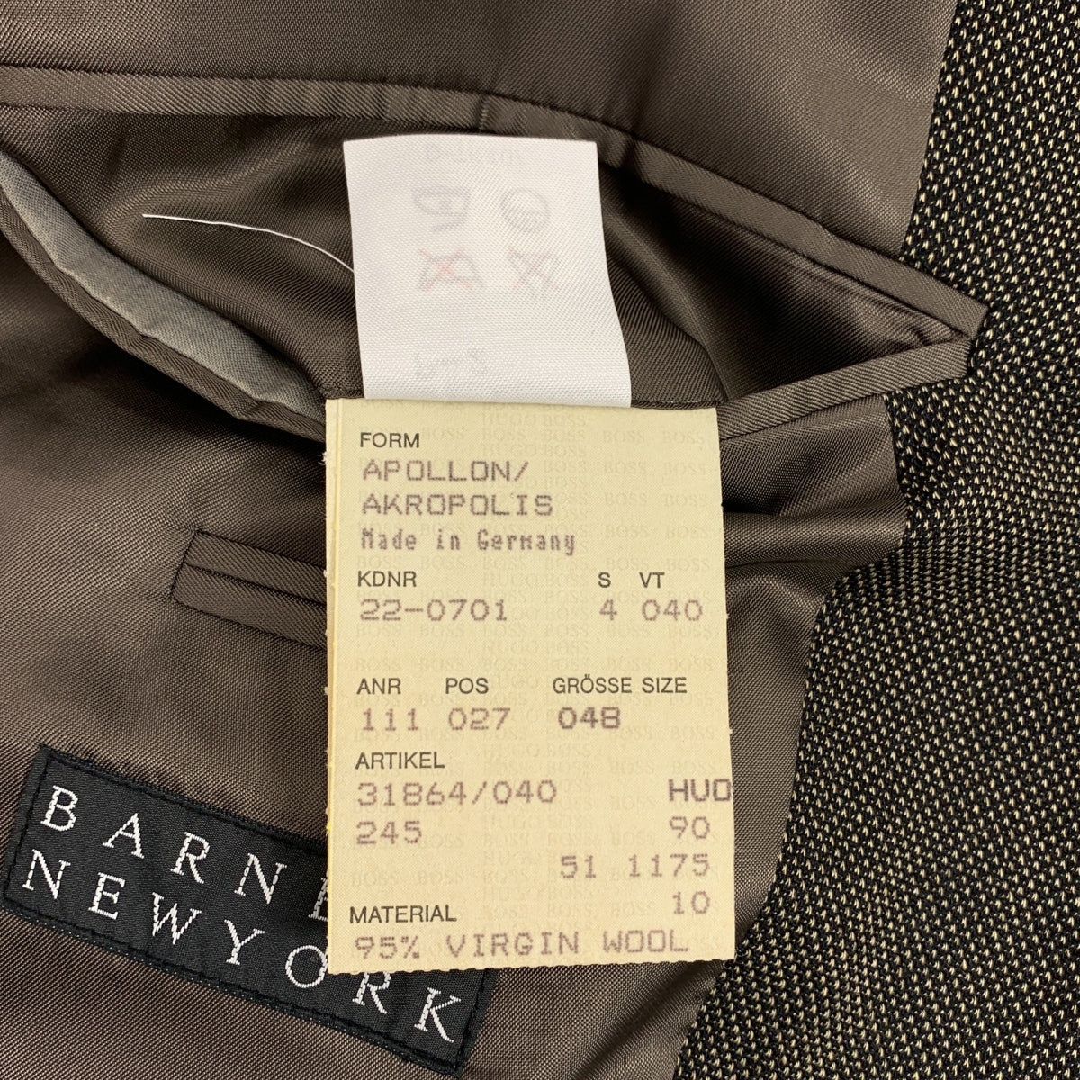 未使用級☆ヒューゴボス☆バーニーズニューヨーク別注☆テーラードジャケット☆48 HUGO BOSS / ヒューゴボス | BARNEYS NEW YORK 別注 / テーラード