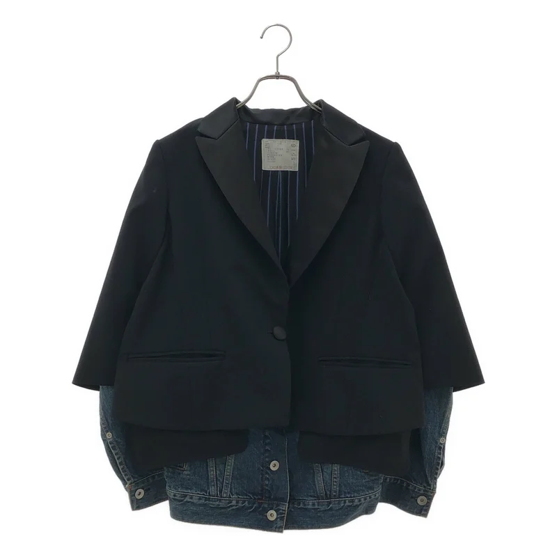 sacai / サカイ | デニムドッキング テーラードジャケット | 1 | レディース