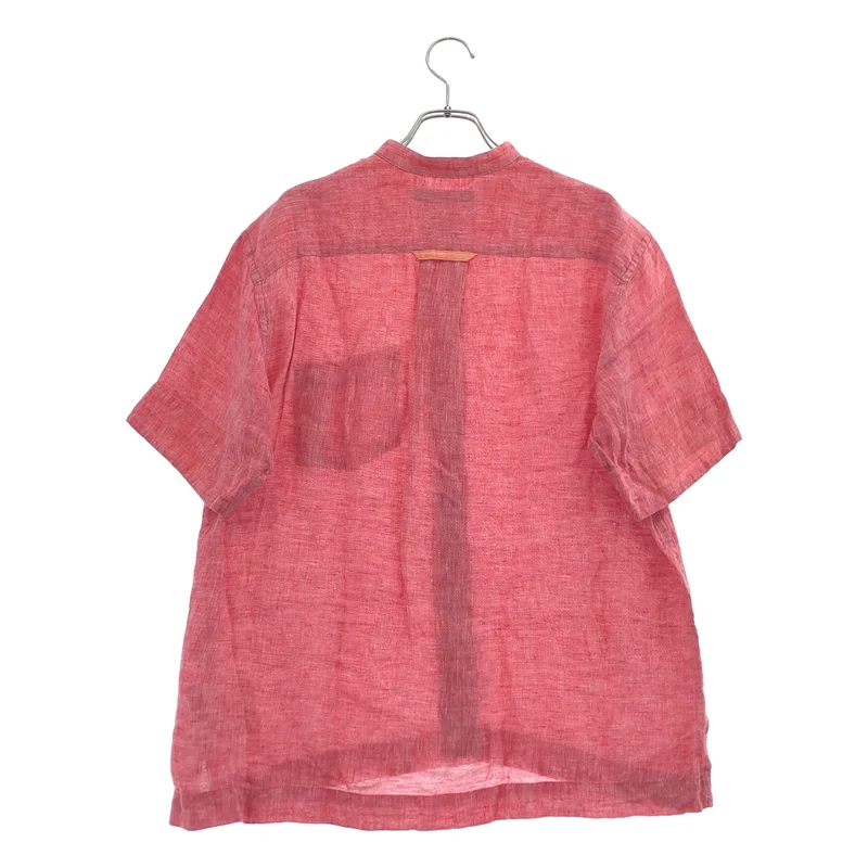 ISSEY MIYAKE MEN / イッセイミヤケメン | リネン バンドカラー ハーフスリーブシャツ | 1 | メンズ