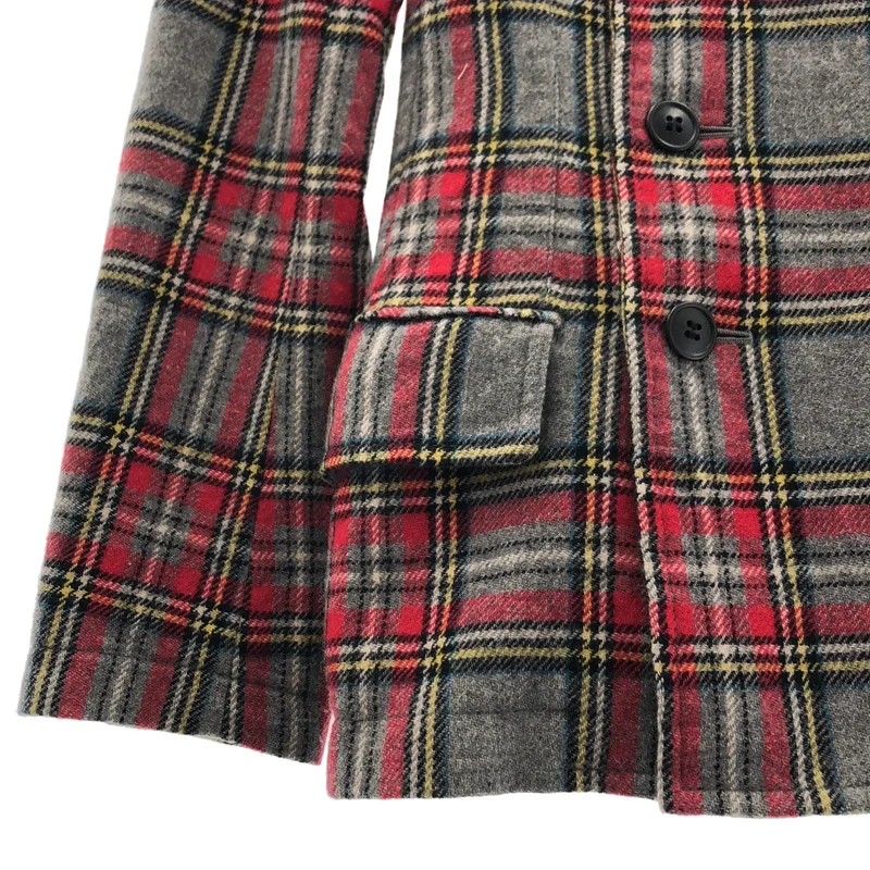 JUNYA WATANABE COMME des GARCONS / ジュンヤワタナベ | 2010AW | ウール チェック ダブルブレスト ジャケット / 総裏地 | XS | レディース