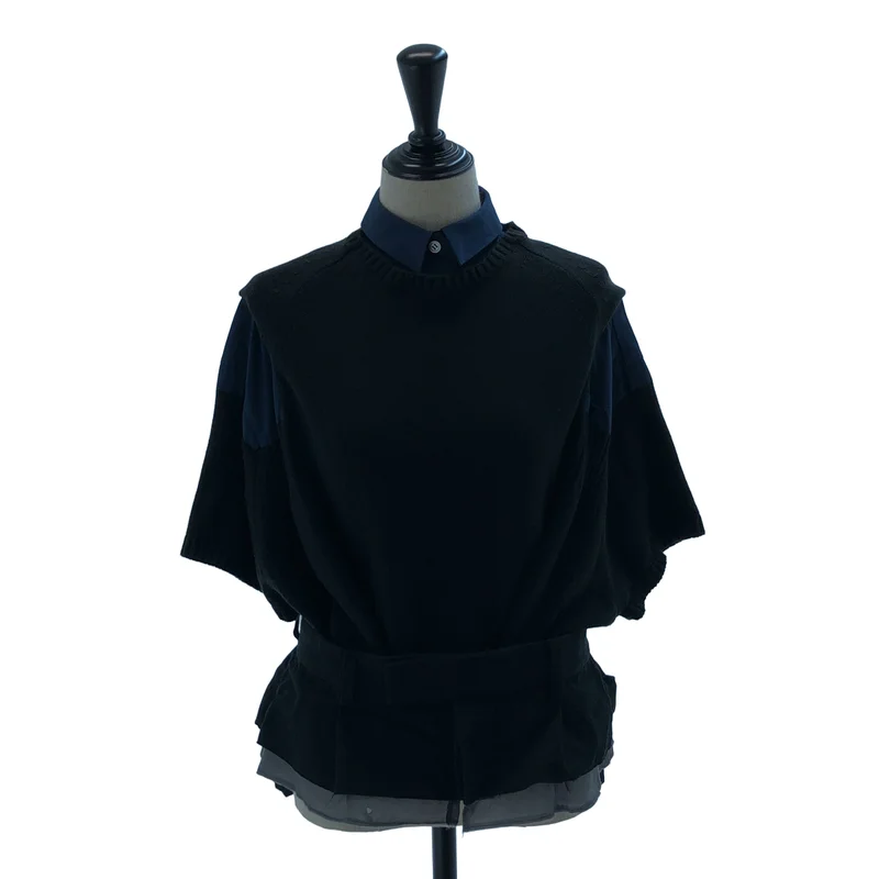 sacai / サカイ | ドッキング ニット シャツ_半袖 |