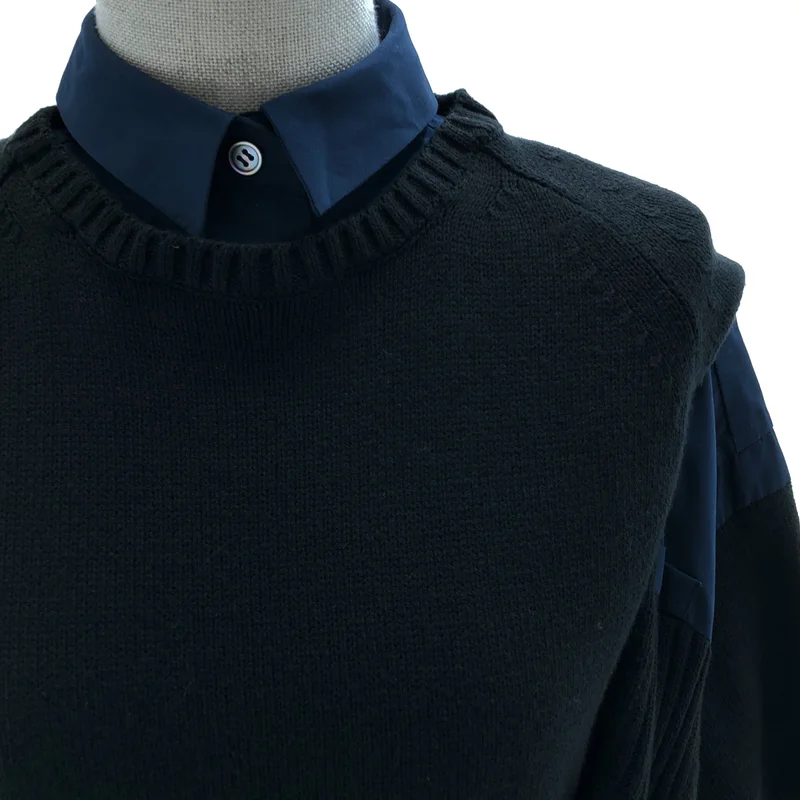 sacai / サカイ | ドッキング ニット シャツ_半袖 |