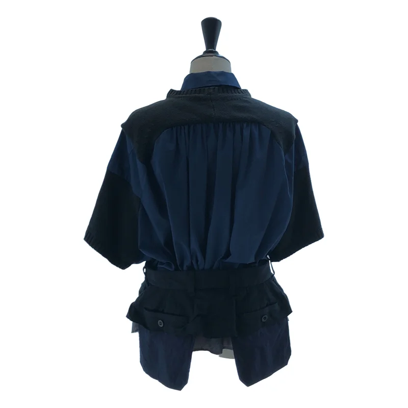 sacai / サカイ | ドッキング ニット シャツ_半袖 |