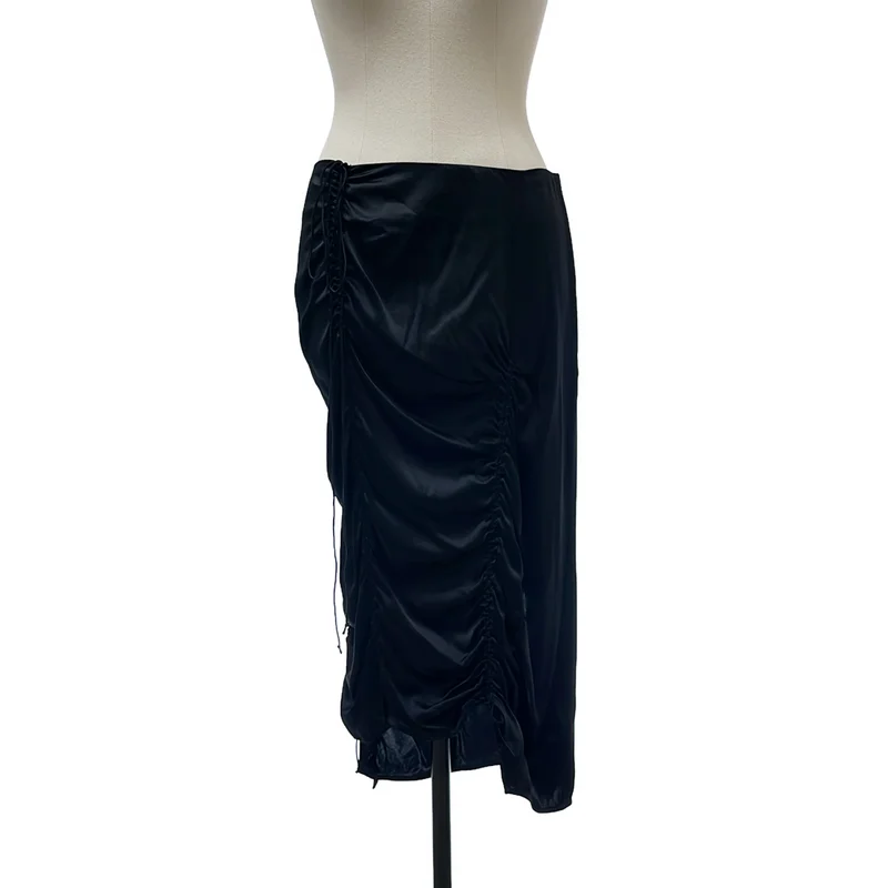 HELMUT LANG / ヘルムートラング | シルク 変形 サイドジップ スカート | 2 | レディース