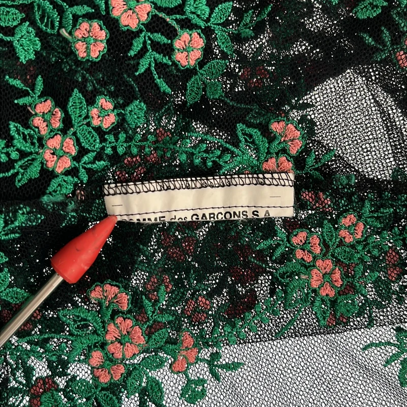 COMME des GARCONS COMME des GARCONS / コムコム | メッシュ エンブロイダリー ロングスカート | S | レディース