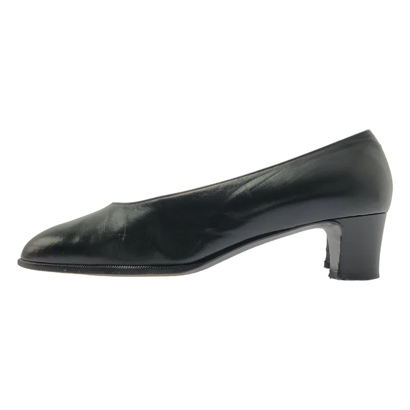 HERMES / エルメス | レザー ポインテッドトゥ ヒールパンプス | 37 1/2 | レディース