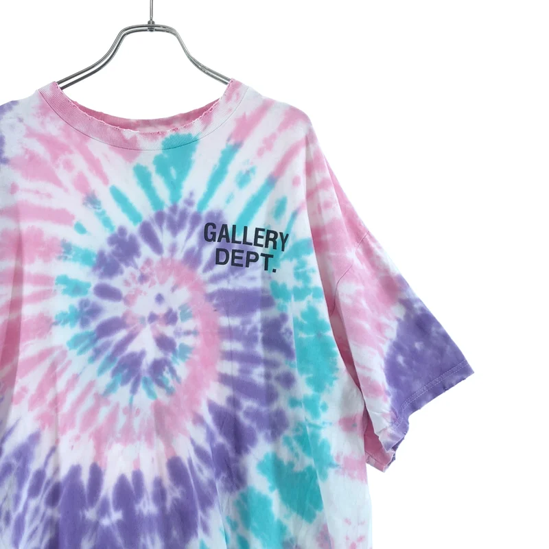 GALLERY DEPT. / ギャラリーデプト | ダメージ加工 タイダイ染め ロゴプリント Tシャツ | XL | メンズ