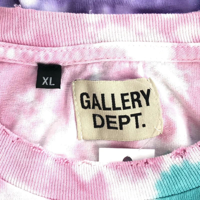 GALLERY DEPT. / ギャラリーデプト | ダメージ加工 タイダイ染め ロゴプリント Tシャツ | XL | メンズ