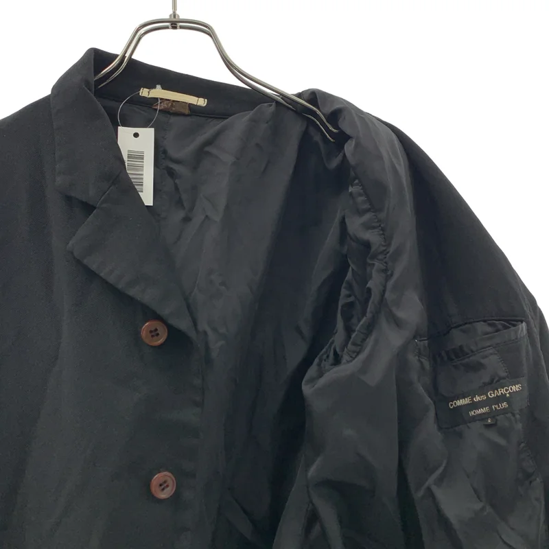 COMME des GARCONS HOMME PLUS / コムデギャルソンオムプリュス | 2023SS | ポリエステル 製品加工 変形 バックジップ シングルブレスト ジャケット | S | メンズ