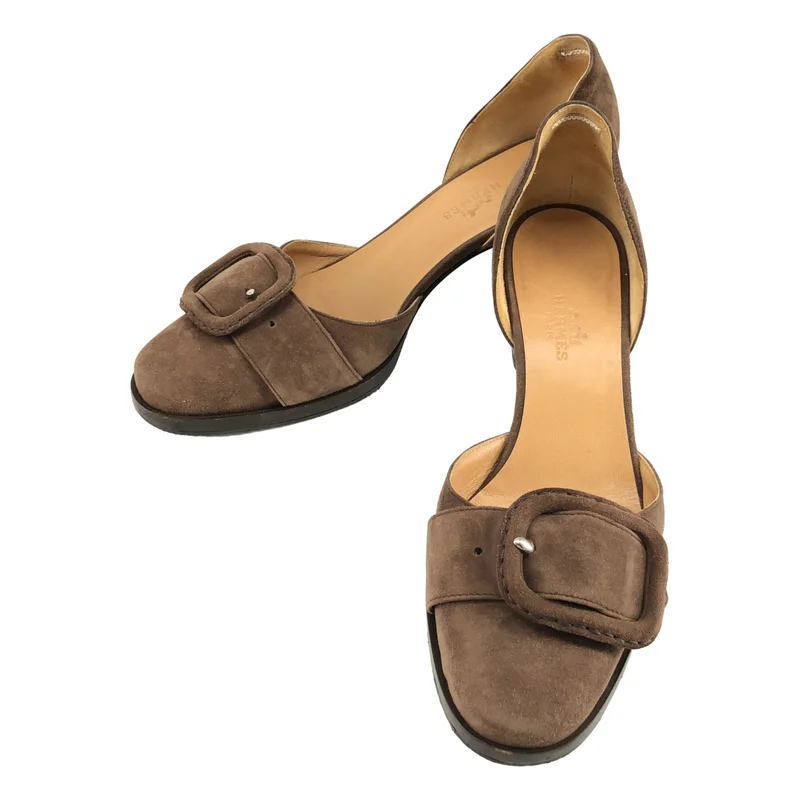 HERMES / エルメス | スエードレザー バックルパンプス | 35 1/2 | レディース