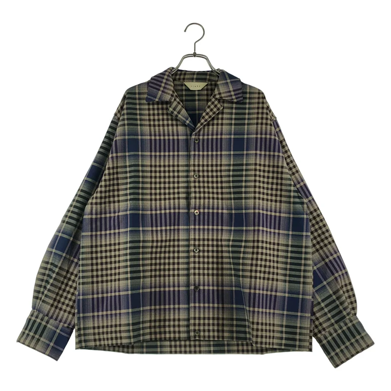 JieDa / ジエダ | CHECK OPEN COLLAR SHIRT チェック オープンカラーシャツ | 2 | メンズ
