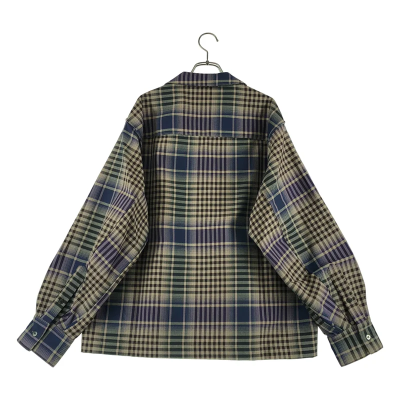 JieDa / ジエダ | CHECK OPEN COLLAR SHIRT チェック オープンカラーシャツ | 2 | メンズ