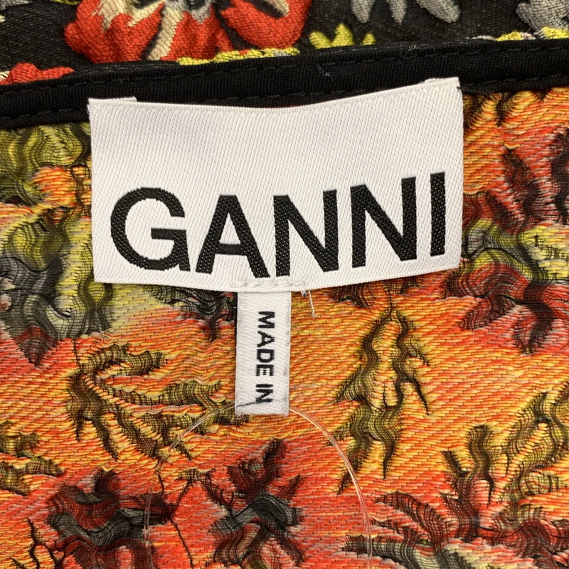 Ganni / ガニー | フラワー ジャガード パフスリーブ ペプラム ブラウス | 38 | レディース