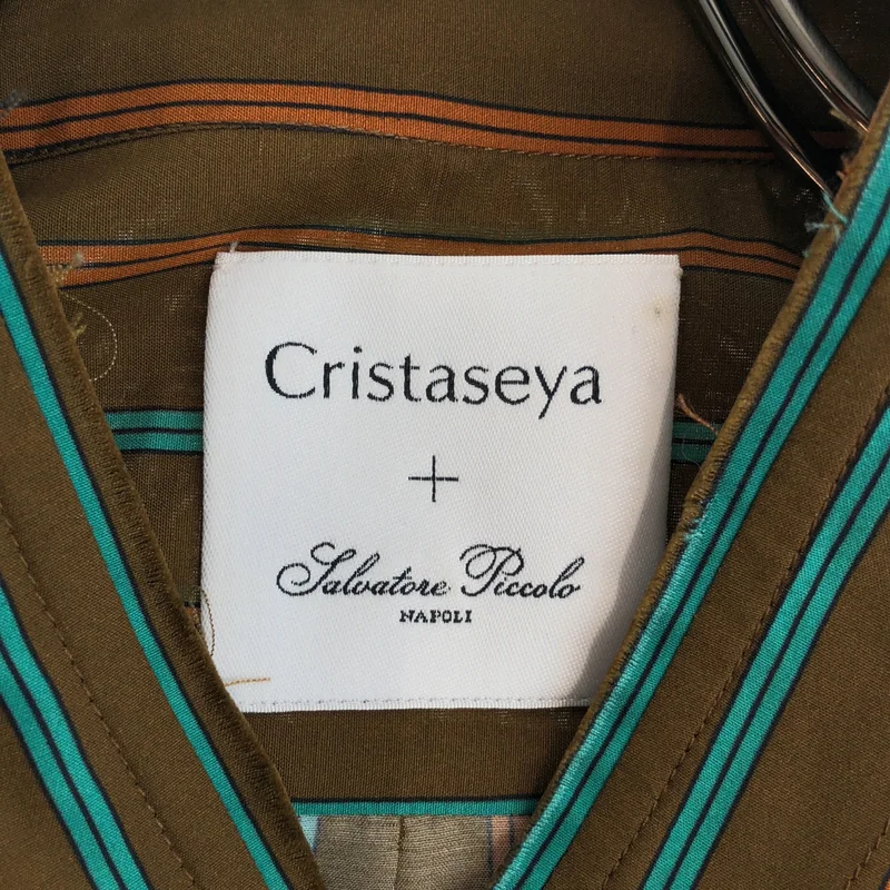 Cristaseya / クリスタセヤ | ストライプ バンドカラーシャツ_長袖 | M | メンズ