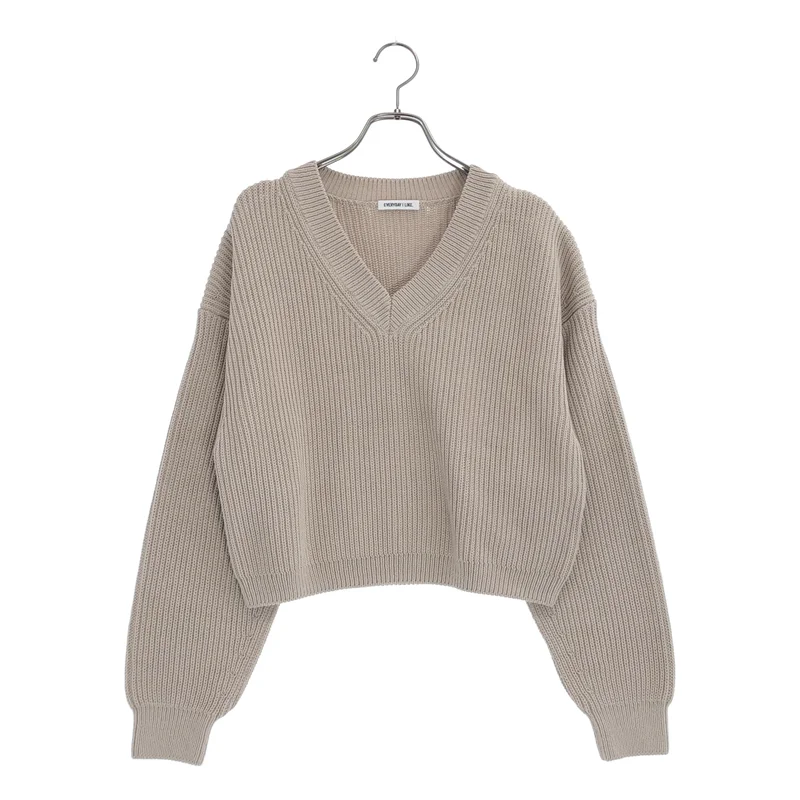 Deuxieme Classe / ドゥーズィエムクラス | 2023SS | EVERYDAY I LIKE / Design Sleeve Cropped コットン プルオーバーニット |