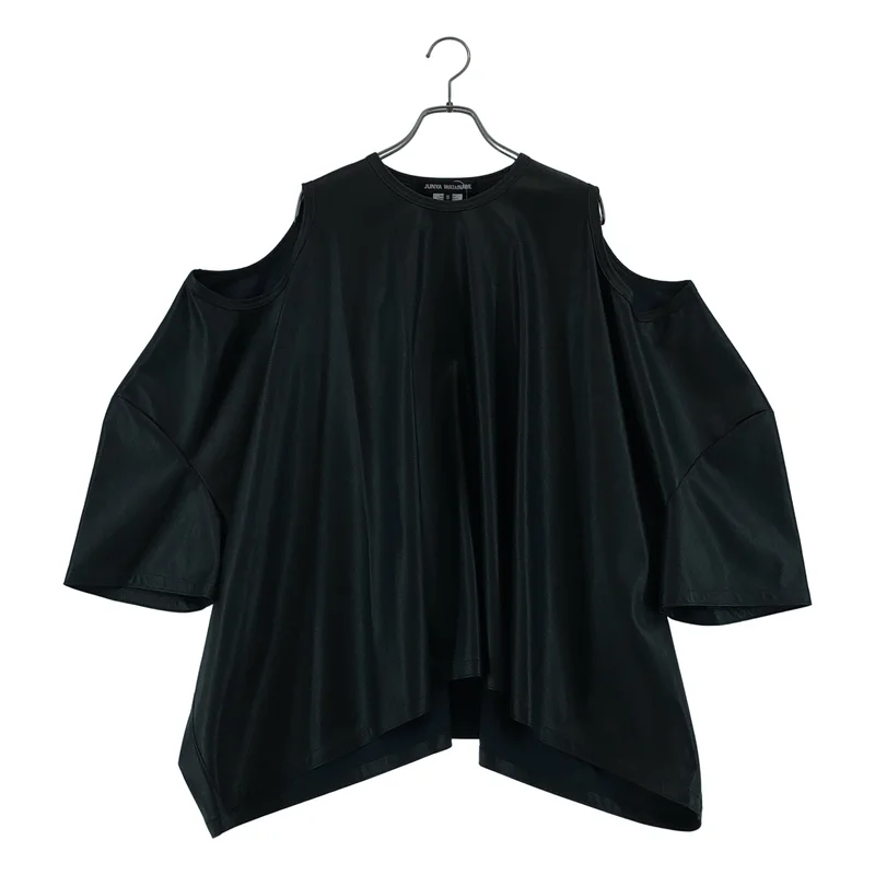 JUNYA WATANABE COMME des GARCONS / ジュンヤワタナベ | 2024AW | フェイクレザー プルオーバーワイドシャツ | S | レディース