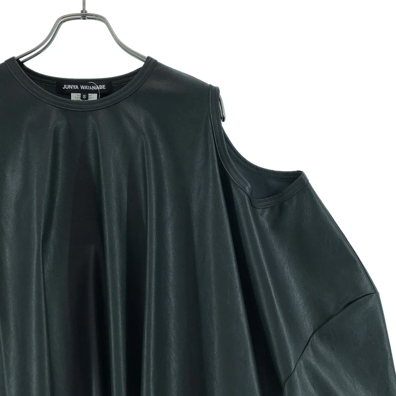 JUNYA WATANABE COMME des GARCONS / ジュンヤワタナベ | 2024AW | フェイクレザー プルオーバーワイドシャツ | S | レディース