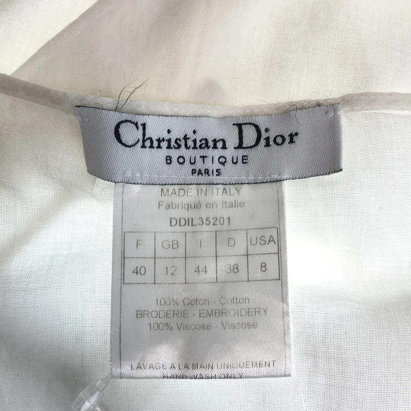 Christian Dior / クリスチャンディオール | エンブロイダリー Vネック プルオーバーシャツ | 40 | レディース
