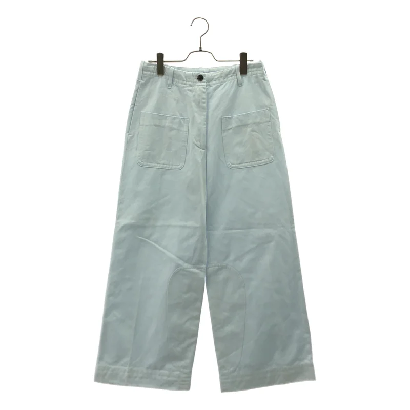 DRIES VAN NOTEN / ドリスヴァンノッテン | コットン パッチデザイン ワーク ワイドパンツ | 34 | レディース