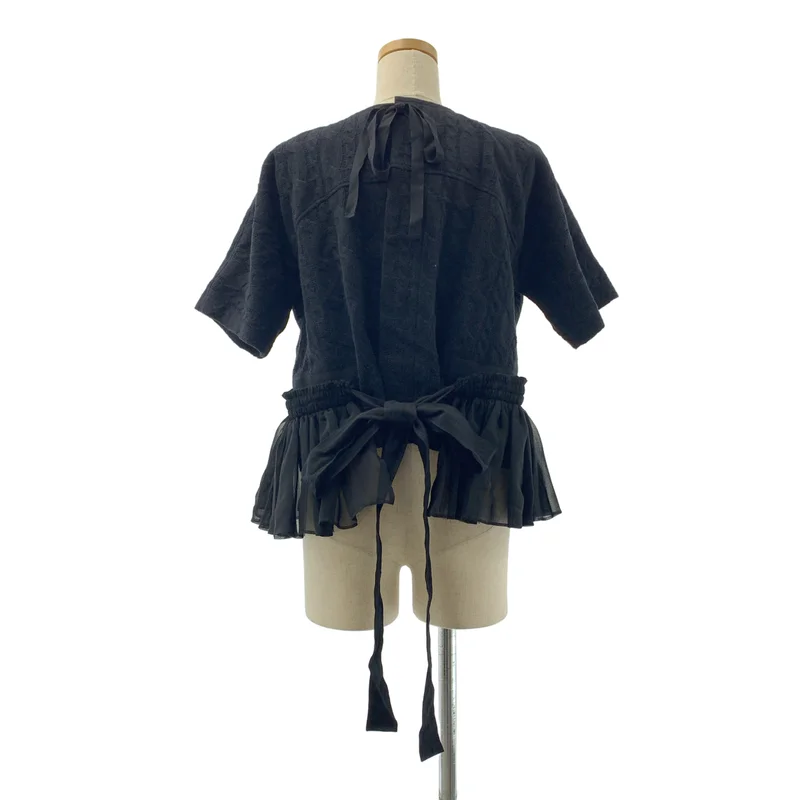 tao COMME des GARCONS / タオコムデギャルソン | 2022AW | コットン ケーブルニット ブラウス トップス / ドッキング チュール 着脱可 | S | レディース