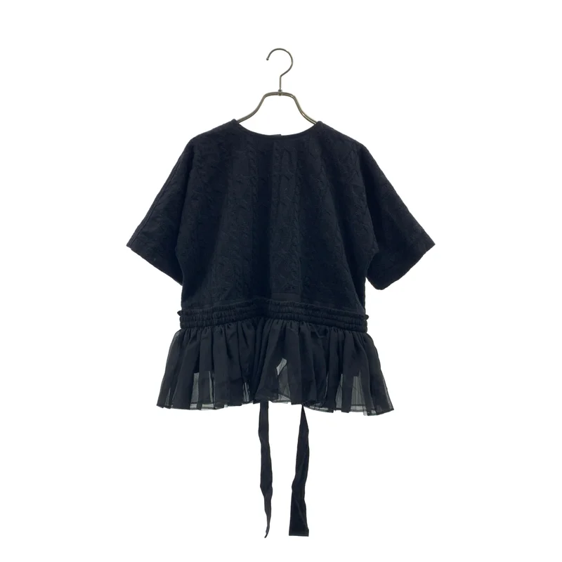 tao COMME des GARCONS / タオコムデギャルソン | 2022AW | コットン ケーブルニット ブラウス トップス / ドッキング チュール 着脱可 | S | レディース