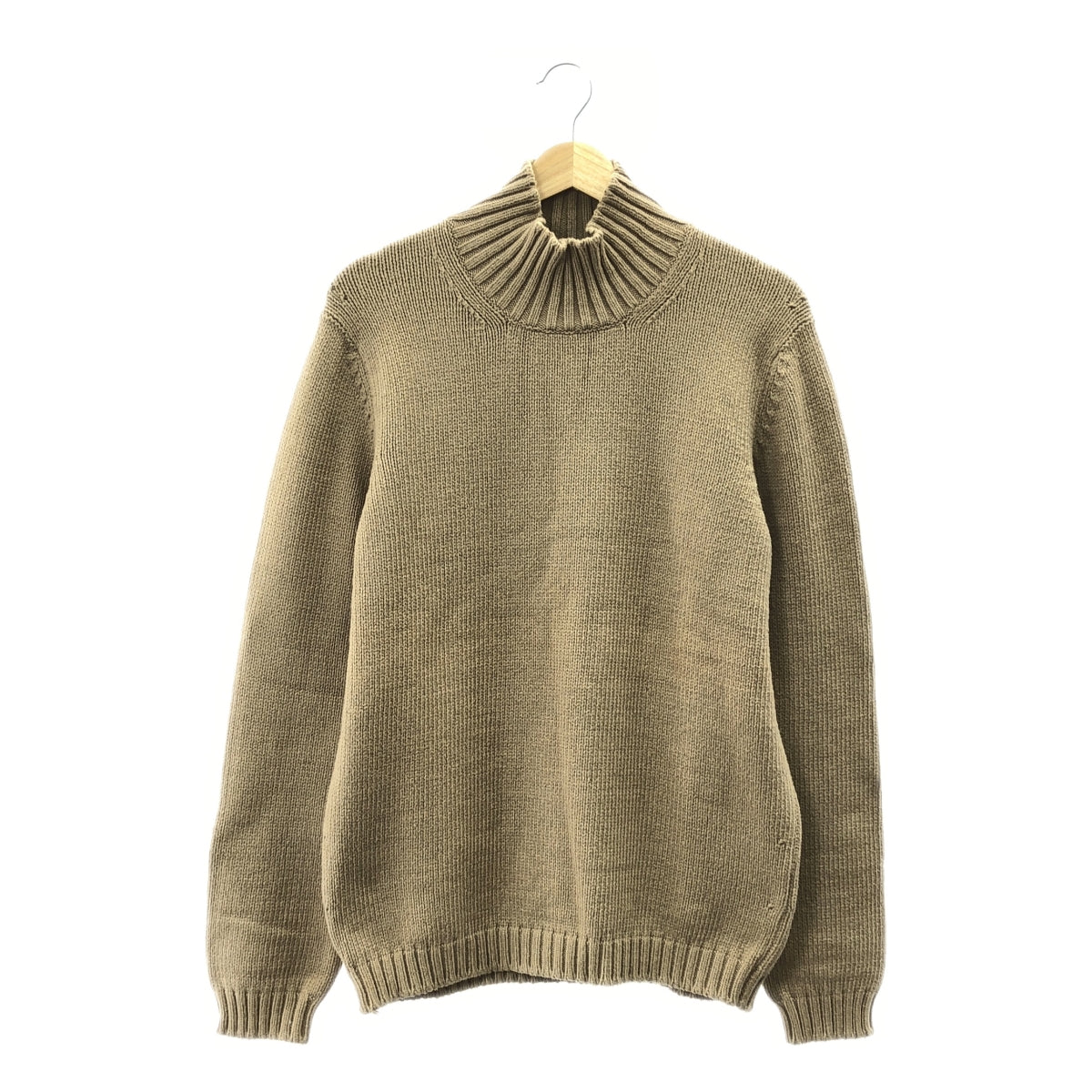 Cruciani / クルチアーニ | コットン混 ハイネック ニット | 52 | ベージュ | メンズ Cruciani / クルチアーニ | コットン混 ハイネック ニット | 52