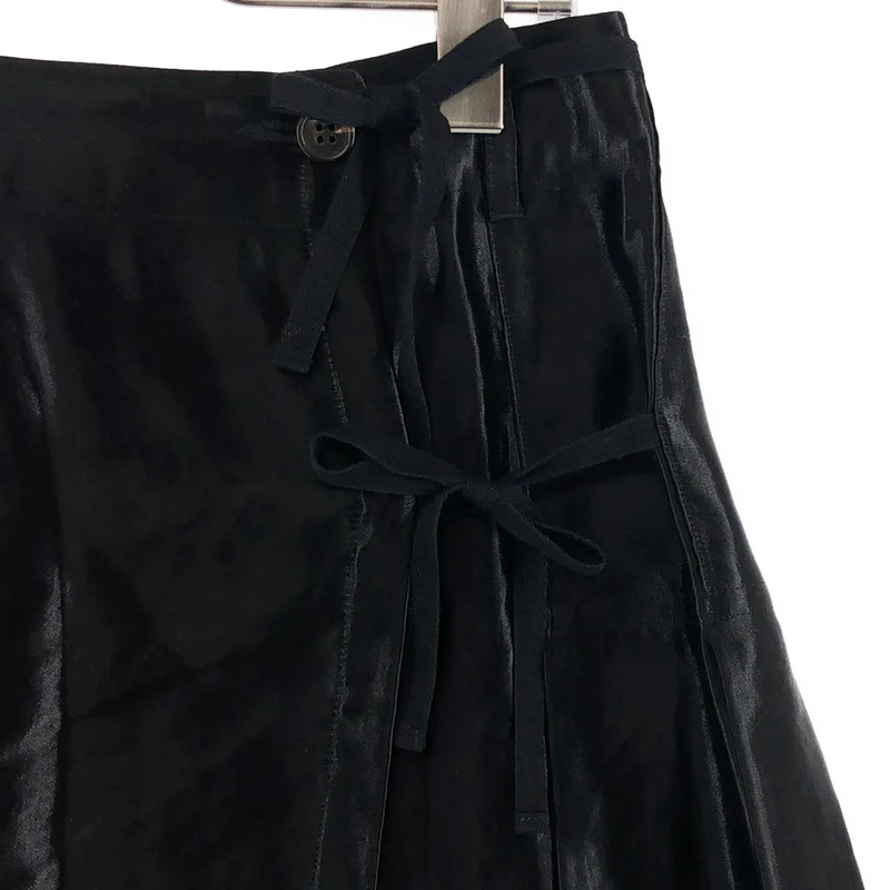 DRIES VAN NOTEN / ドリスヴァンノッテン | リネン混 サテン ラップスカート | 34 | レディース