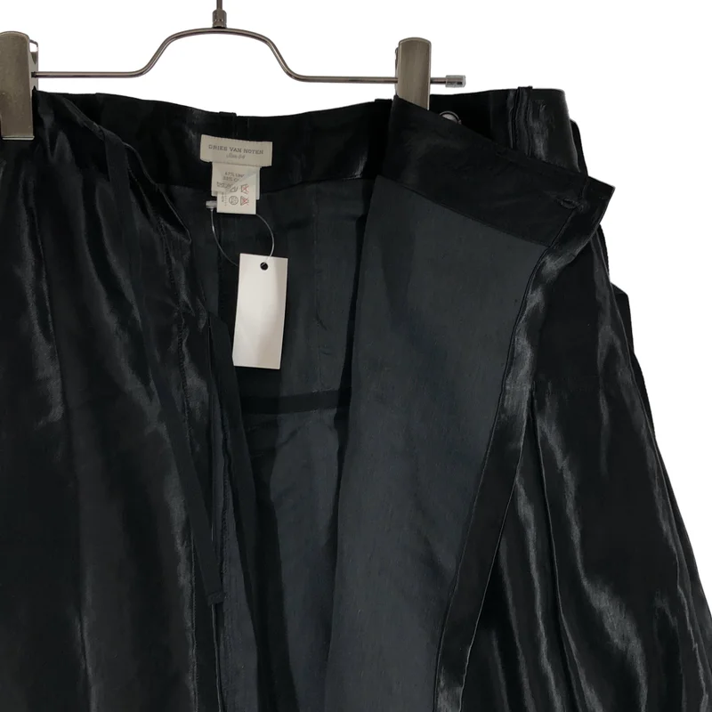 DRIES VAN NOTEN / ドリスヴァンノッテン | リネン混 サテン ラップスカート | 34 | レディース