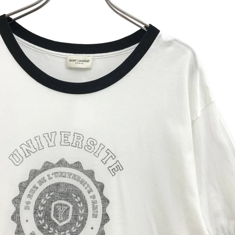 SAINT LAURENT PARIS / サンローランパリ | カレッジプリント リンガーTシャツ | L | メンズ