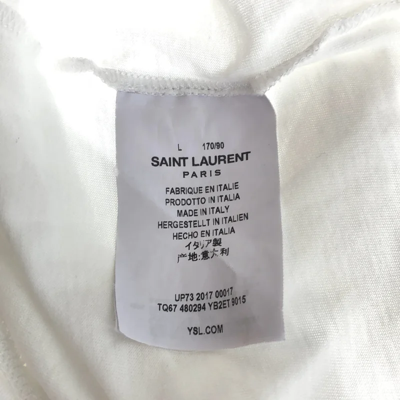 SAINT LAURENT PARIS / サンローランパリ | カレッジプリント リンガーTシャツ | L | メンズ